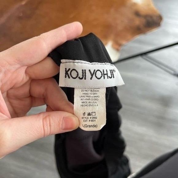 Koji Yohji Vintage Y2K Strapless Beaded Maxi Gown - Black Mesh Overlay - Picture 5 of 6